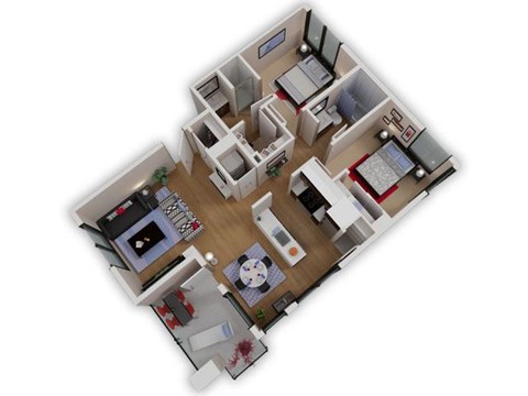 Capitol Yard Apartments_ West Sacramento CA_Floor Plan_Two Bedroom Two Bathroom B4